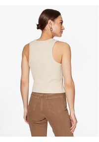 Calvin Klein Jeans Top J20J221055 Beżowy Regular Fit. Kolor: beżowy. Materiał: bawełna #4