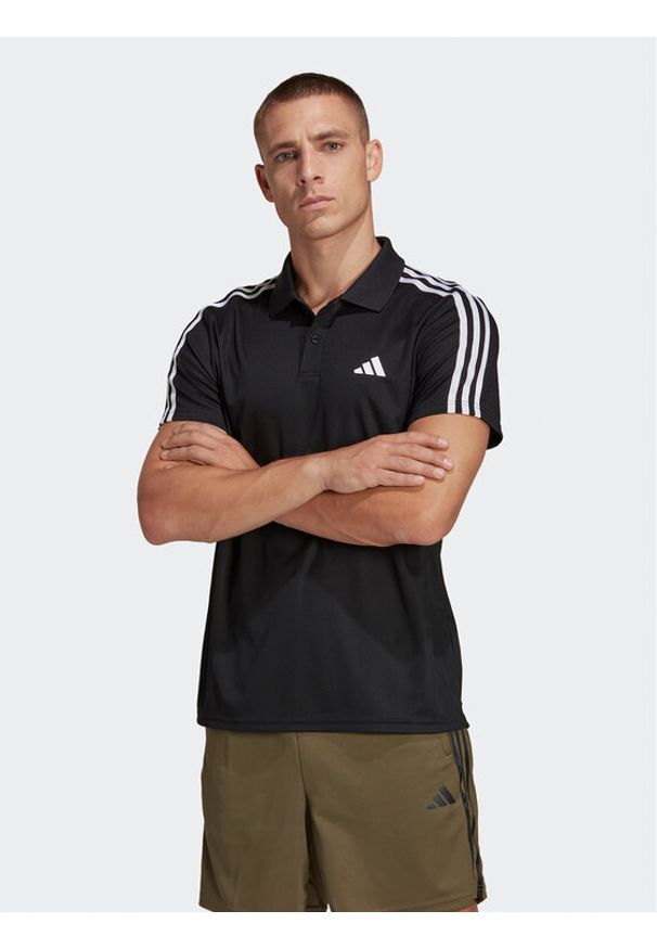 Adidas - adidas Polo Train Essentials Piqué 3-Stripes Training Polo Shirt IB8107 Czarny Regular Fit. Typ kołnierza: polo. Kolor: czarny. Materiał: syntetyk