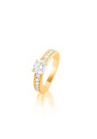 W.KRUK - Pierścionek zaręczynowy złoty Szczęśliwy - 1,35 ct. Materiał: złote. Kolor: złoty. Kamień szlachetny: brylant #1