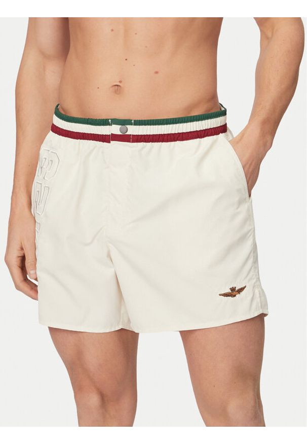 Aeronautica Militare Szorty kąpielowe 261BW0233UCT02967 Biały Regular Fit. Kolor: biały. Materiał: syntetyk