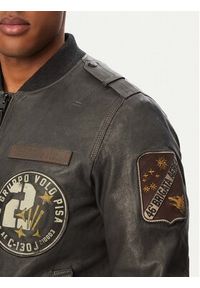 Aeronautica Militare Kurtka skórzana 261PN5055U100839 Czarny Regular Fit. Kolor: czarny. Materiał: skóra #2