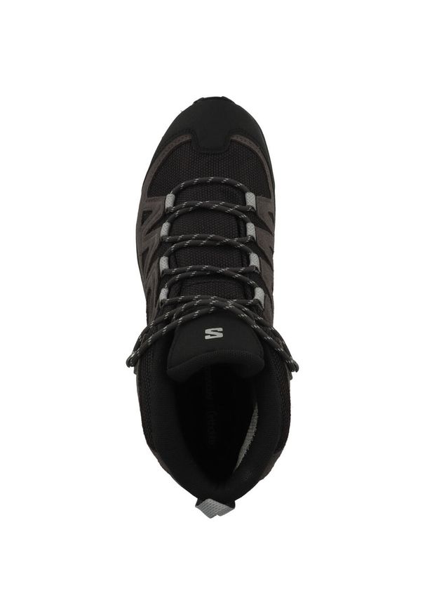 salomon - Buty trekkingowe męskie Salomon X Ultra Mid 4 Wide Gtx. Wysokość cholewki: za kostkę. Zapięcie: sznurówki. Kolor: czarny. Materiał: materiał. Szerokość cholewki: normalna. Technologia: Gore-Tex. Sport: turystyka piesza