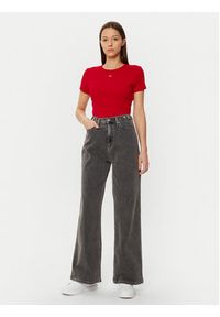 Tommy Jeans T-Shirt Essential DW0DW17383 Czerwony Slim Fit. Kolor: czerwony. Materiał: bawełna #5