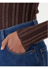 Fracomina Sweter FJ25WT7013K463Q7 Brązowy Slim Fit. Kolor: brązowy. Materiał: syntetyk #5