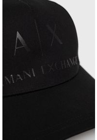 Armani Exchange czapka kolor czarny gładka. Kolor: czarny. Wzór: gładki #3