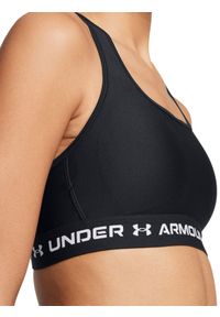 Biustonosz treningowy damski Under Armour Crossback Mid Bra - czarny. Kolor: czarny. Materiał: materiał, syntetyk. Sport: fitness