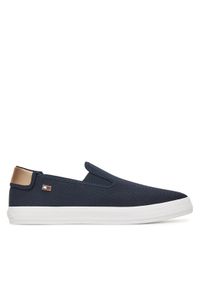 TOMMY HILFIGER - Tommy Hilfiger Tenisówki Vulc Canvas Slip-On Sneaker FW0FW08645 Granatowy. Zapięcie: bez zapięcia. Kolor: niebieski. Materiał: materiał