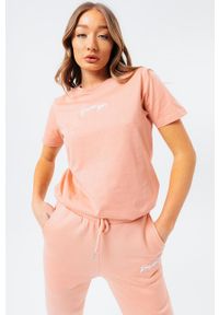 Hype T-shirt SIGNATURE damski kolor różowy. Okazja: na co dzień. Kolor: różowy. Materiał: dzianina. Wzór: nadruk. Styl: casual