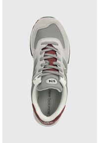 New Balance sneakersy zamszowe U574KBR kolor szary. Zapięcie: sznurówki. Kolor: szary. Materiał: zamsz. Model: New Balance 574 #5