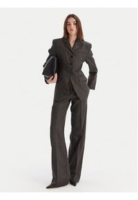 Marella Spodnie palazzo Renoir 2523136082 Szary Wide Leg. Kolor: szary. Materiał: wełna
