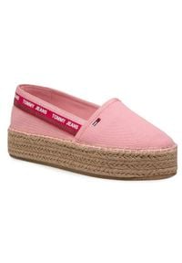 Tommy Jeans Espadryle Flatform Espadrille EN0EN01376 Różowy. Kolor: różowy. Materiał: materiał #1