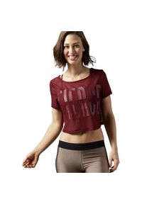 Koszulka sportowa damska Reebok Cardio Mesh Tee. Kolor: czerwony. Materiał: mesh. Długość rękawa: krótki rękaw. Długość: krótkie
