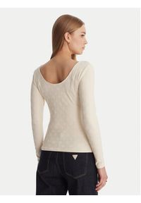 Guess Bluzka W6RP46 KA660 Écru Regular Fit. Kolor: kremowy. Materiał: syntetyk #5