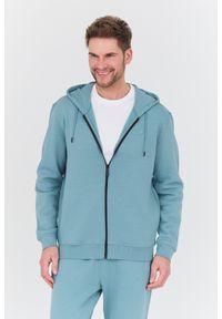 Guess - GUESS Turkusowa męska bluza Aldwin, Rozmiar L. Kolor: niebieski