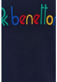 United Colors of Benetton - Sweter. Typ kołnierza: kaptur. Kolor: niebieski. Materiał: materiał. Długość rękawa: długi rękaw. Długość: długie #5
