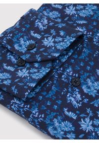 Pako Lorente - PAKO LORENTE – Granatowa dzianinowa koszula w kwiaty. Kolor: niebieski. Materiał: dzianina. Długość rękawa: długi rękaw. Długość: długie. Wzór: kwiaty #2