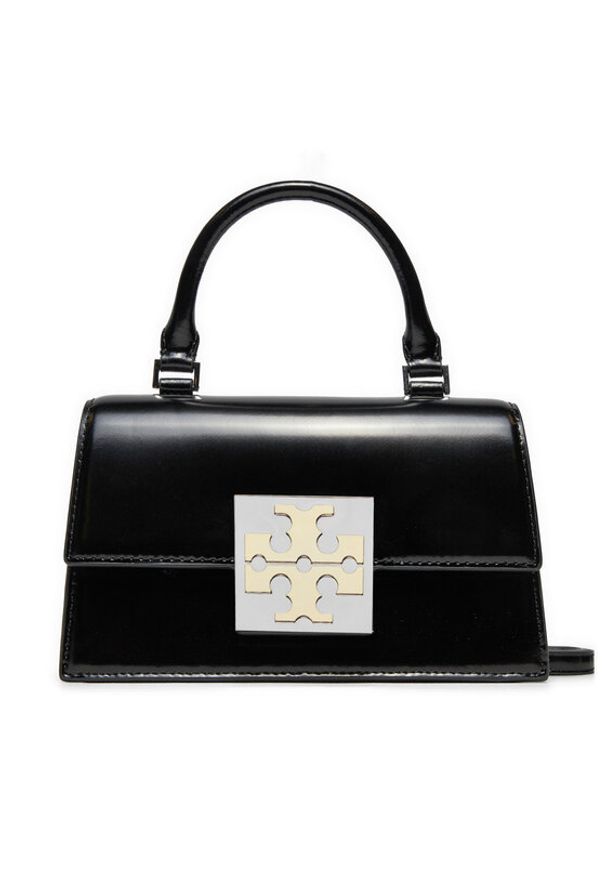 Tory Burch Torebka Bon Bon Spazzolato Mini Top-Handle Bag 148865 Czarny. Kolor: czarny. Materiał: skórzane