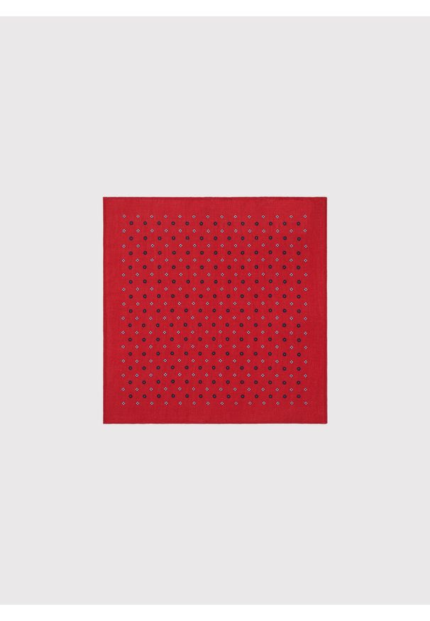 Pako Lorente - PAKO LORENTE – Czerwona poszetka w mikrowzór. Kolor: czerwony. Materiał: bawełna