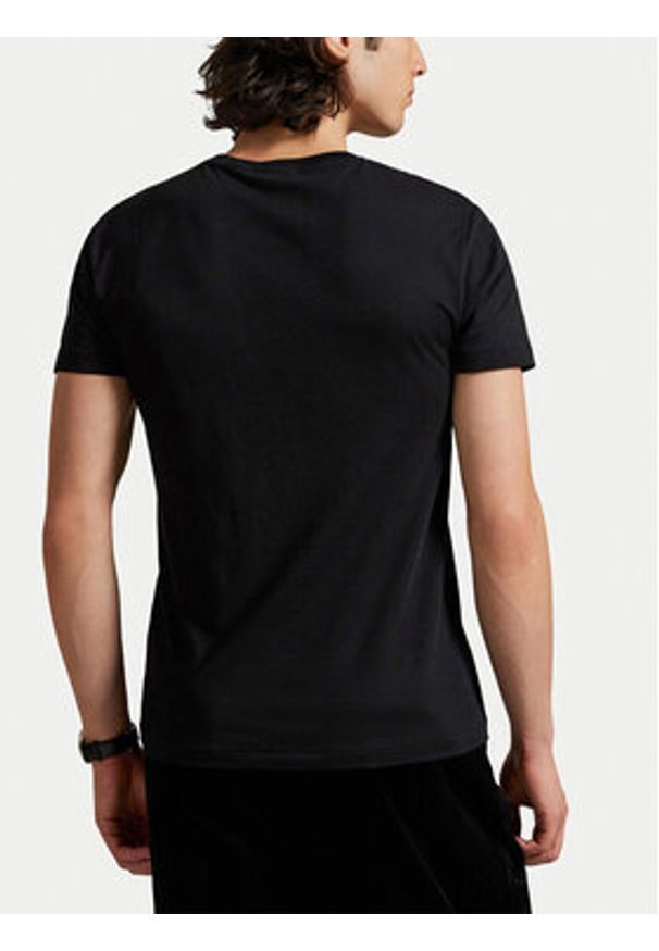 Polo Ralph Lauren T-Shirt 710P00094001 Czarny Custom Slim Fit. Typ kołnierza: polo. Kolor: czarny. Materiał: bawełna