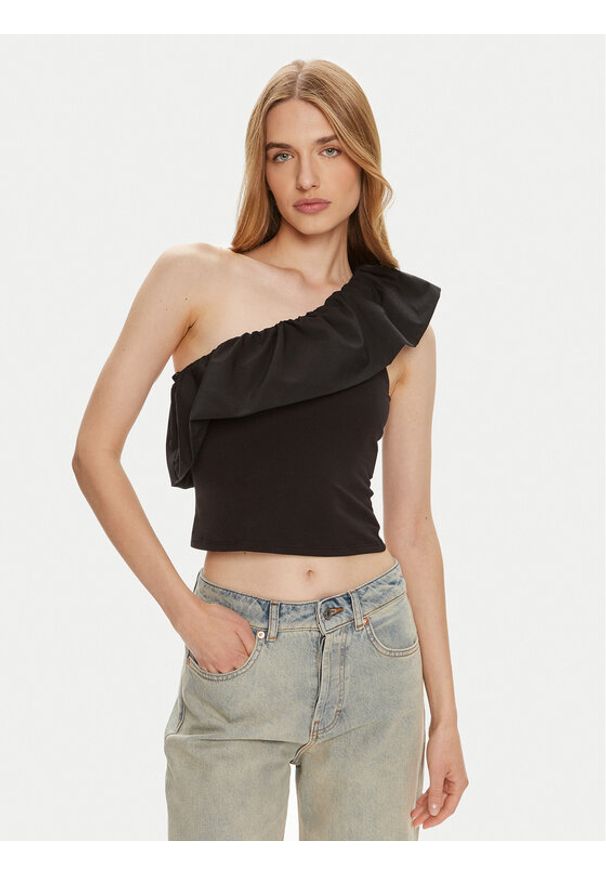 only - ONLY Bluzka Soffy 15320339 Czarny Regular Fit. Kolor: czarny. Materiał: bawełna