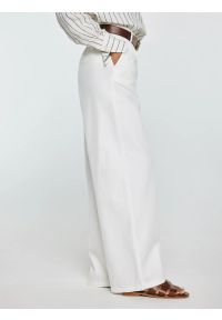 Big-Star - Spodnie damskie wide z domieszką lnu białe Malusi 100. Stan: podwyższony. Kolor: biały. Materiał: len. Wzór: kolorowy. Sezon: lato. Styl: elegancki #6