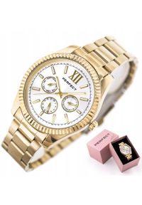 Zegarek Perfect ZEGAREK DAMSKI PERFECT CORSA klasyczny złoty stalowy. Kolor: szary, złoty, wielokolorowy. Styl: klasyczny #1