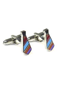 Modini - Srebrne spinki do mankietów - krawaty C100. Kolor: srebrny #1