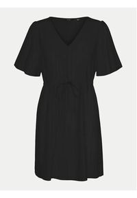 Vero Moda Sukienka letnia Mymilo 10303686 Czarny Regular Fit. Kolor: czarny. Materiał: len, bawełna, wiskoza. Sezon: lato