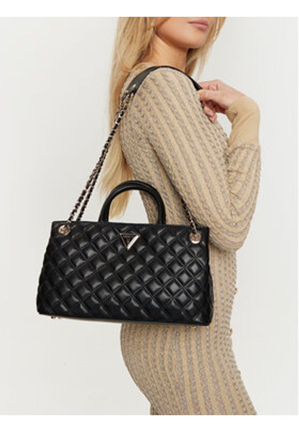 Guess Torebka HWQG87 48090 Czarny. Kolor: czarny. Materiał: skórzane