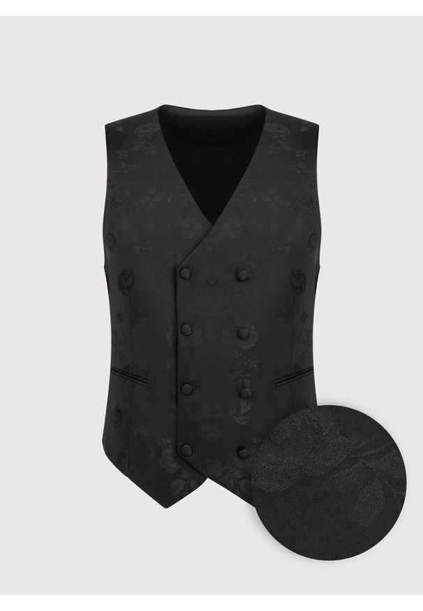 Pako Lorente - PAKO LORENTE - Żakardowa dwurzędowa kamizelka męska. Materiał: żakard. Styl: młodzieżowy, elegancki