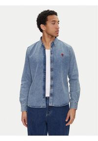 AMI PARIS Koszula jeansowa USH063.DE0056 Niebieski Regular Fit. Kolor: niebieski. Materiał: bawełna