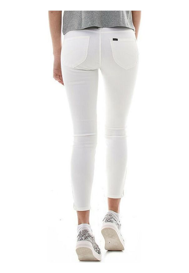 Lee - LEE SCARLETT CROPPED DAMSKIE SPODNIE JEANSOWE OFF WHITE L30CKWEW 112106354