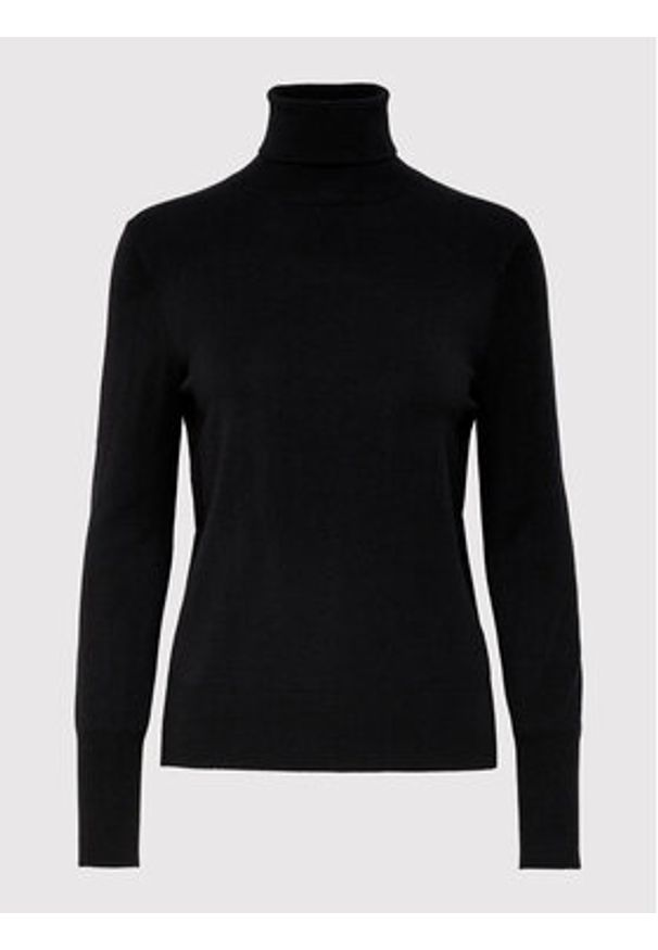 only - ONLY Golf Venice 15183772 Czarny Regular Fit. Typ kołnierza: golf. Kolor: czarny. Materiał: wiskoza