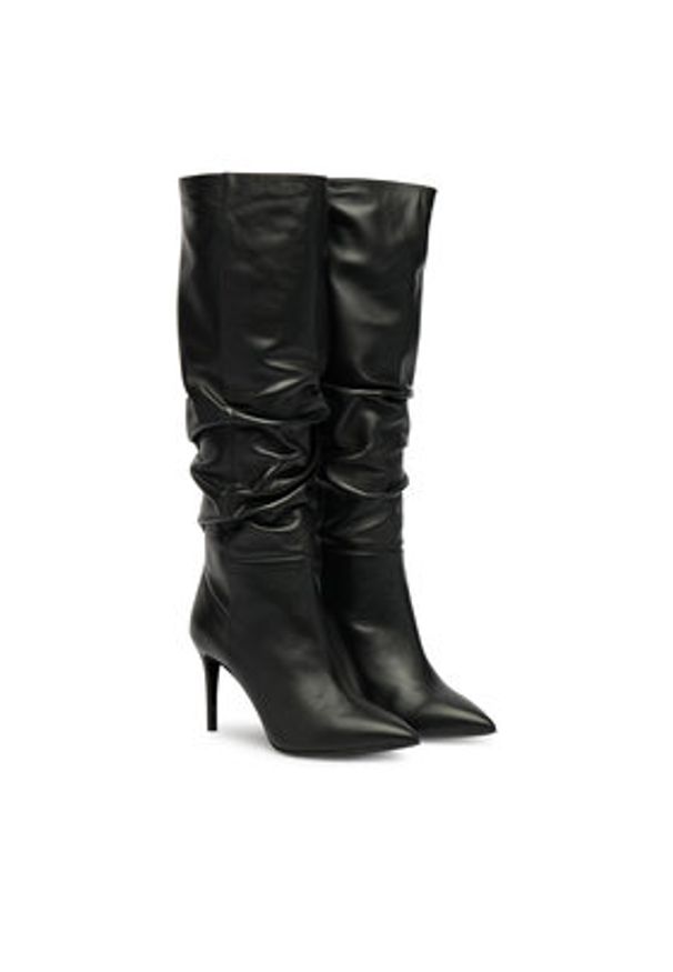 Pollini Kozaki SA26038M0NTE0000 Czarny. Kolor: czarny. Materiał: skóra