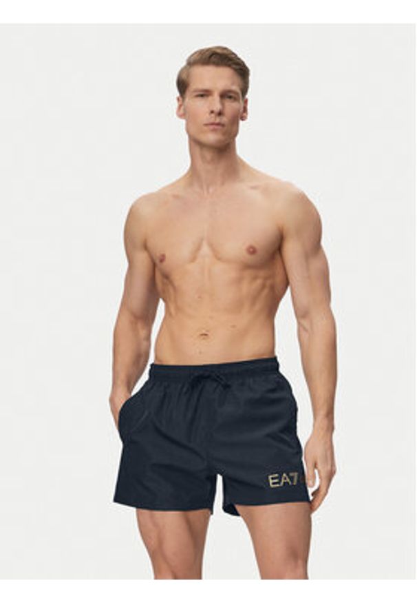 EA7 Emporio Armani Szorty kąpielowe 7M002000 AF13049 MC004 Czarny Regular Fit. Kolor: czarny. Materiał: syntetyk