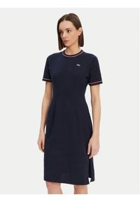 Lacoste Sukienka codzienna EF9988 Granatowy Slim Fit. Okazja: na co dzień. Kolor: niebieski. Materiał: bawełna. Typ sukienki: proste. Styl: casual