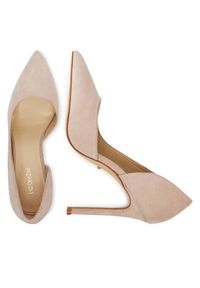 DeeZee Szpilki DZ-09A Beżowy. Kolor: beżowy. Materiał: zamsz, skóra. Obcas: na szpilce #2