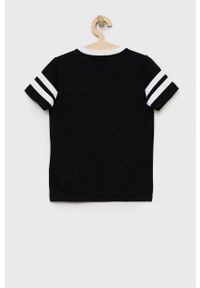 Abercrombie & Fitch t-shirt dziecięcy kolor czarny z nadrukiem. Kolor: czarny. Materiał: materiał. Wzór: nadruk #2