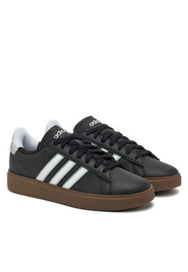 Adidas - adidas Sneakersy Grand Court 2.0 JH8677 Czarny. Kolor: czarny. Materiał: skóra