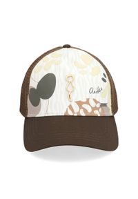 Czapka z daszkiem damska Anekke, wykonana z materiału tekstylnego z regulowanym zapięciem z tyłu, brązowa, 42481-061. Kolor: brązowy. Materiał: materiał. Styl: elegancki, klasyczny, casual #5