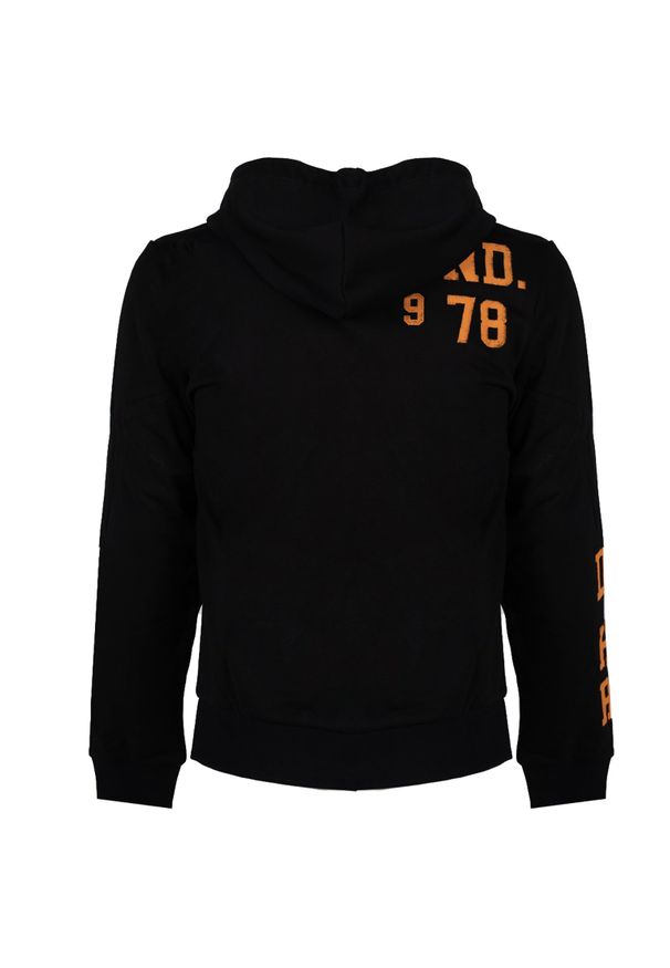 Diesel Bluza "Ginn Hood Zip" | A08697-0HAYT | Mężczyzna | Czarny. Okazja: na co dzień. Typ kołnierza: kaptur. Kolor: czarny. Materiał: poliester, bawełna. Wzór: jednolity, nadruk. Styl: casual, sportowy
