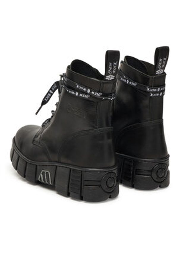 NEW ROCK Trzewiki M-WALL084NP-C8 Czarny. Kolor: czarny. Materiał: skóra. Styl: rockowy