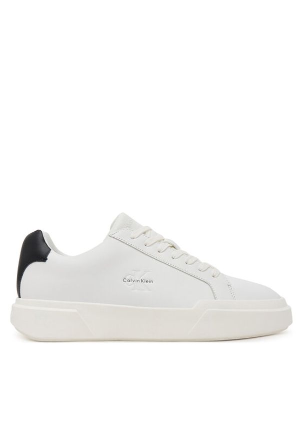 Calvin Klein Sneakersy Chunky Cupsole Laceup Lth YM0YM01344 Biały. Kolor: biały. Materiał: skóra