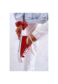 Damskie Klasyczne Trampki Cross Jeans JJ2R4010C Czerwone. Kolor: czerwony. Materiał: materiał, guma. Styl: klasyczny #6