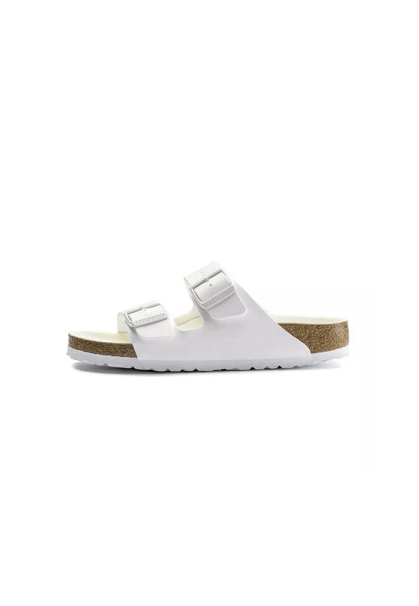 Klapki unisex Birkenstock Arizona BF. Zapięcie: klamry. Kolor: biały. Materiał: materiał. Sezon: lato