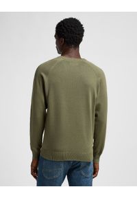 Lee - LEE MĘSKI SWETER CLEAN RAGLAN SWEATER MERCANTILE GREEN 112355673. Długość rękawa: raglanowy rękaw