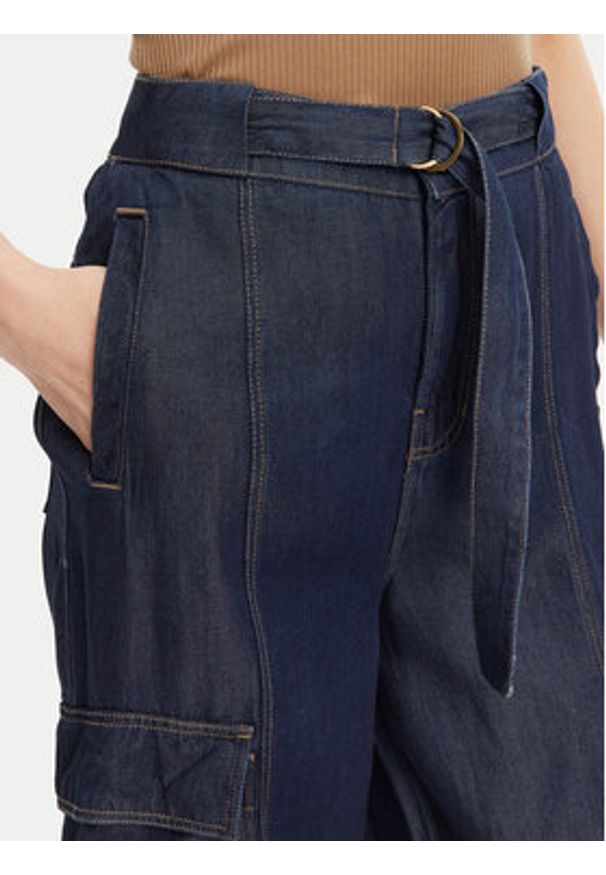 Guess Jeansy W5GA1T D5N61 Granatowy Wide Leg. Kolor: niebieski