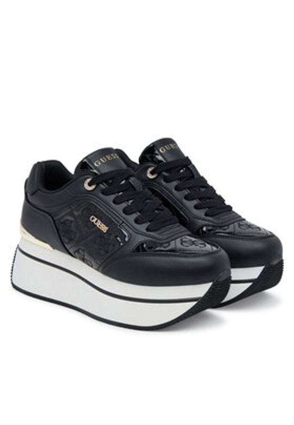Guess Sneakersy 176255 Czarny. Kolor: czarny. Materiał: skóra