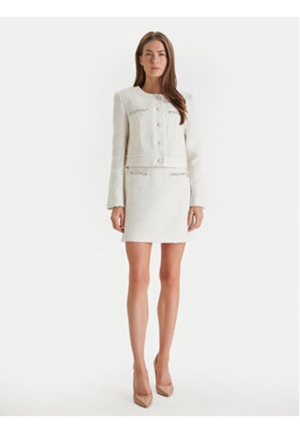 Guess Marynarka W6RL54 WJ632 Écru Regular Fit. Kolor: kremowy. Materiał: syntetyk