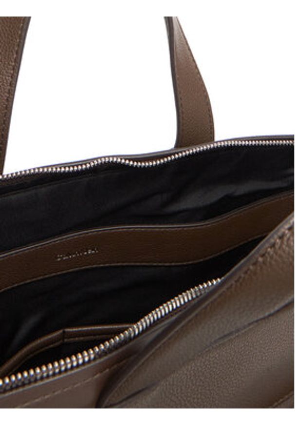 Calvin Klein Torba na laptopa Micro Pebble Slim Briefcase 36 LV04D3012G Brązowy. Kolor: brązowy. Materiał: skóra